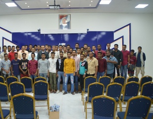 Management and students of the Faculty of Administration and Economics visit the National Fish Canning Factory in Al-Shehr